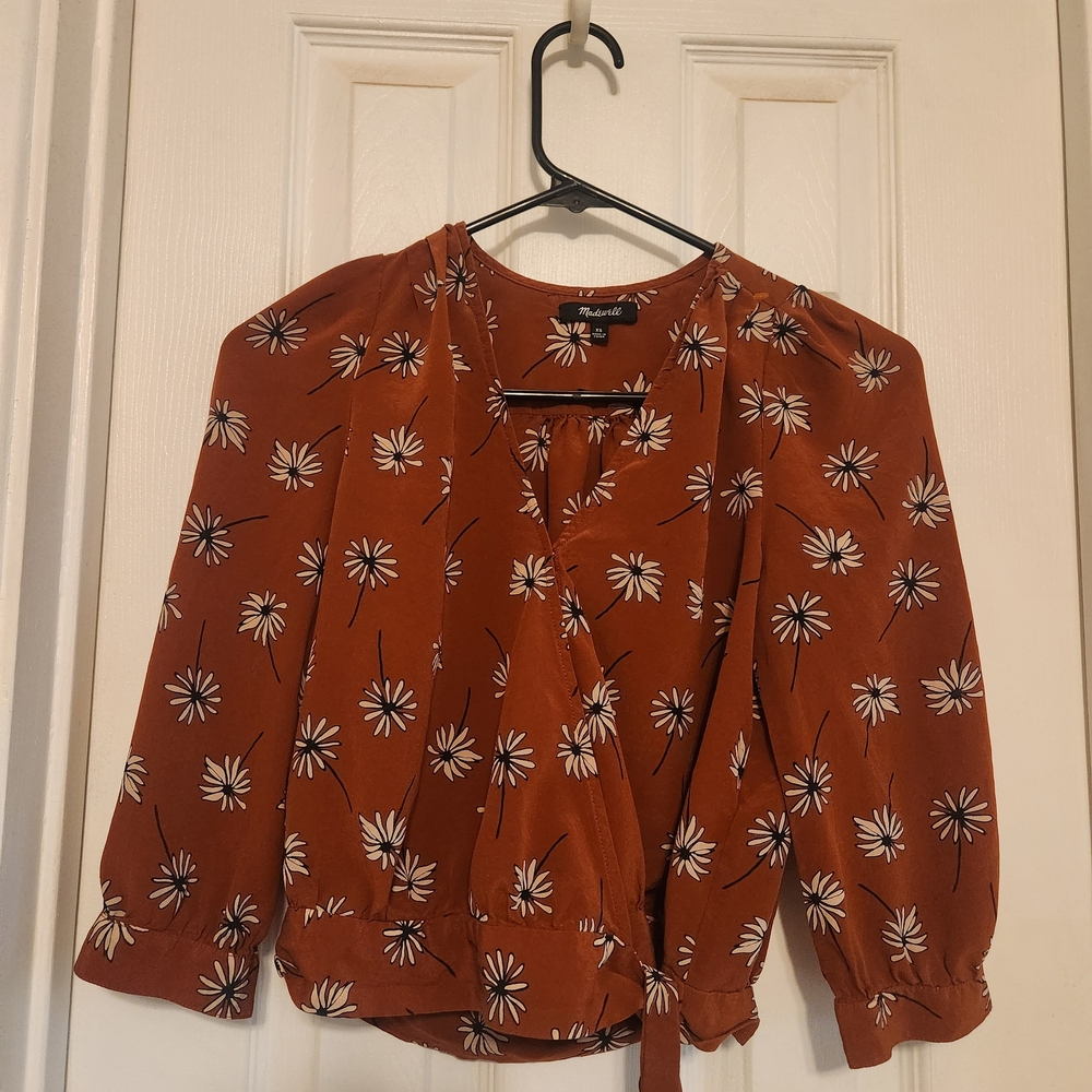 Madewell Terracotta Floral Blouse